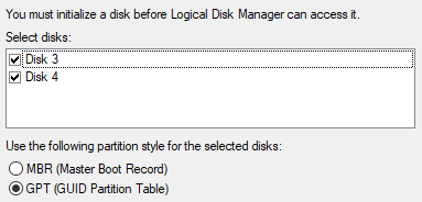 Check the GPT partition table